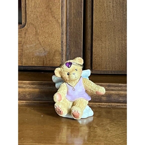 Vintage Cherished Teddies Angel on Cloud Mini Figurine February Birthday - Picture 1 of 5